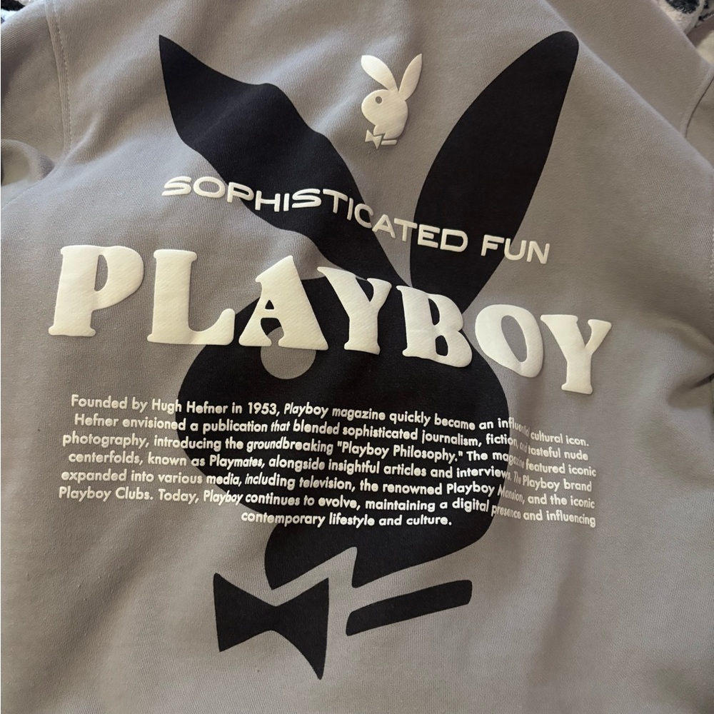 PLAYBOY Gray Sweatshirt with Iconic Logo